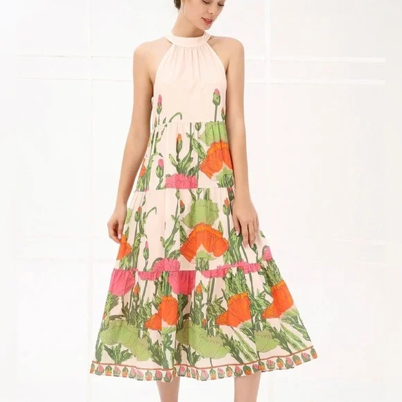 Julie Brown Floral Midi Dress